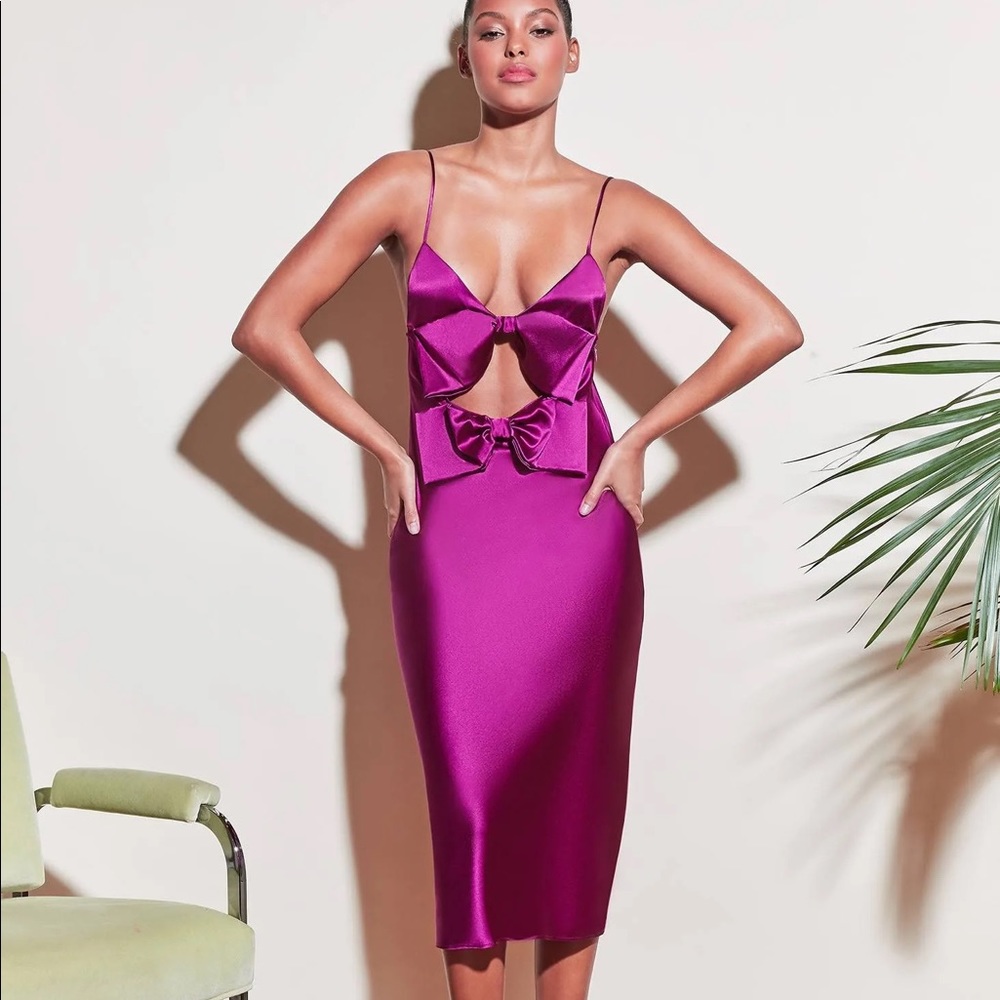 NEW Fleur Du Mal Bow Silk Dress